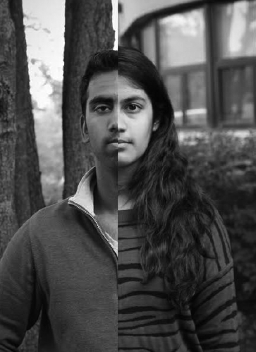 REVEALING IDENTITY. Standing side by side, these students portray how individuals may consider themselves differently from societal expectations and restrictions.