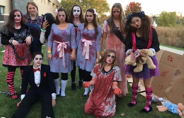 Several volunteers at the Nightmare on Stevenson Drive dress up to get into the event's theme.