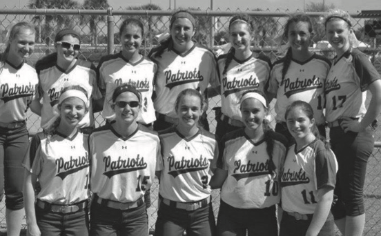 Stevensons 2015-16 varsity softball team stands together after a game. The season kicks off on March 22nd.