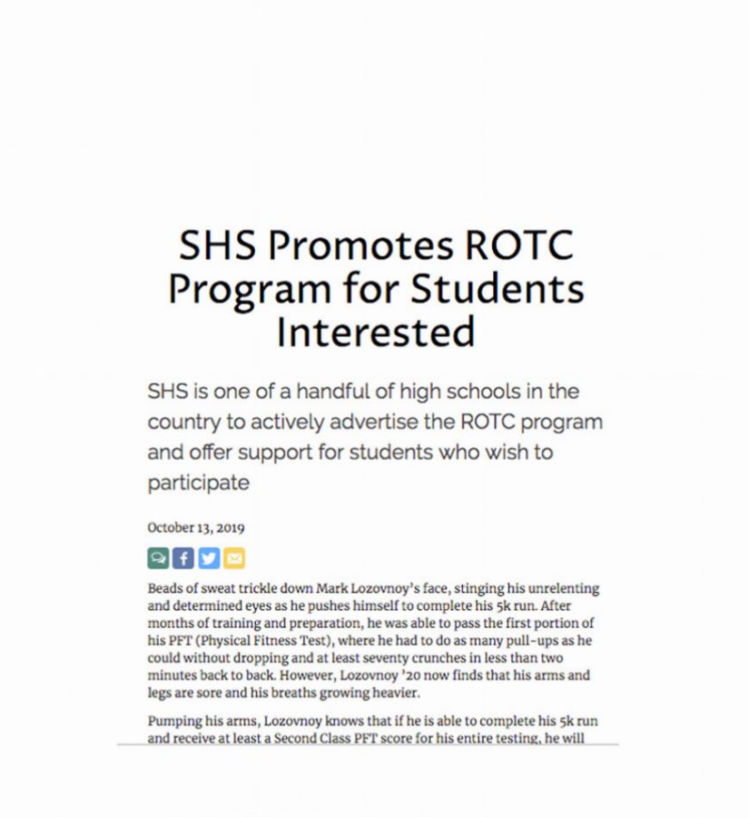SHS Promotes ROTC Program for Students Interested