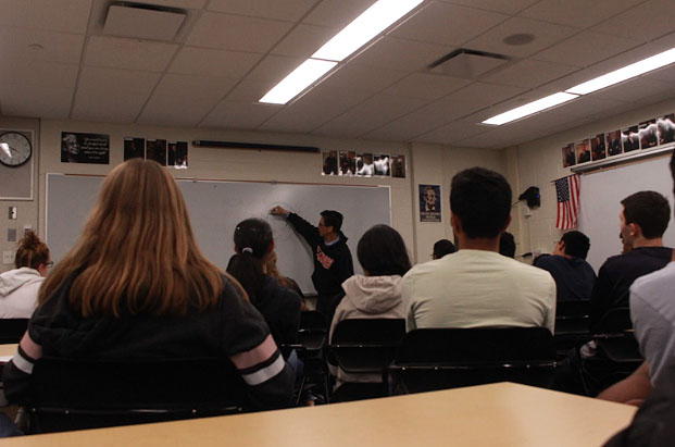 Before Chung starts his demonstration of group hypnosis, he finishes up his small lecture. The students are given a chance to have an understanding of what will soon happen.