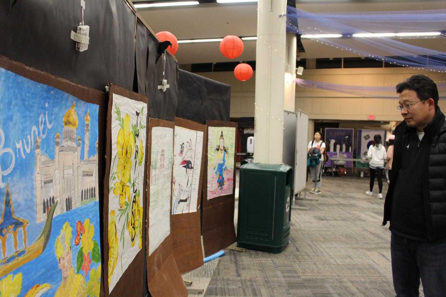 Art displays are shown at the Night Market.