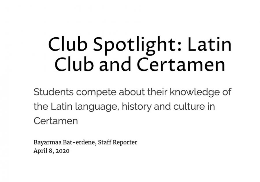 Club Spotlight: Latin Club and Certamen