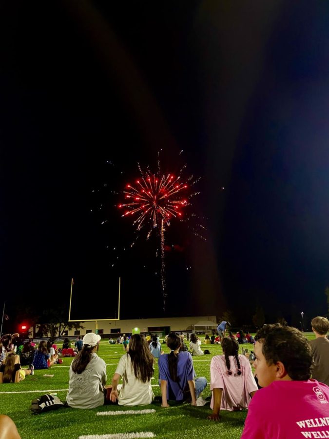 A fireworks display concludes Streetfest. The annual tradition is a favorite among students as a celebration of wellness, service and community.