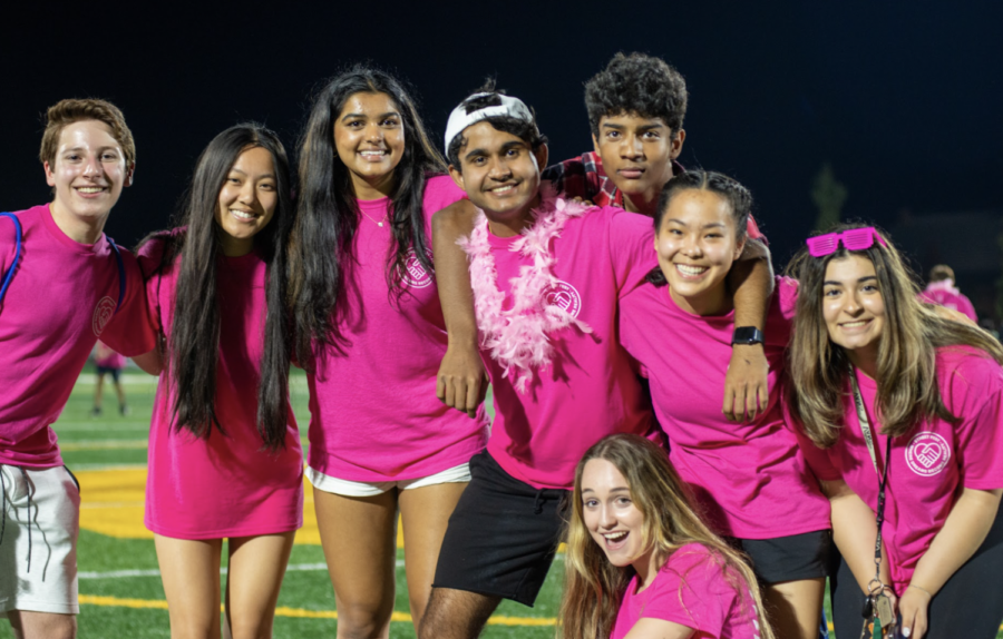 NHS members pose for a photo as Streetfest concludes. For many students in the picture, this Streetfest was their last before graduating. By taking the photo, they hoped to memorialize one of their favorite Stevenson traditions.